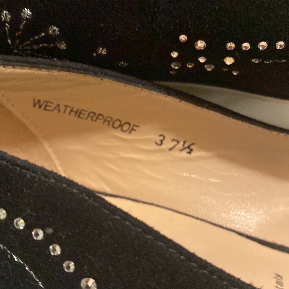 Black suede shoes with Swarovski on top . Size 37,5 Made in Italy - Picture 9 of 10